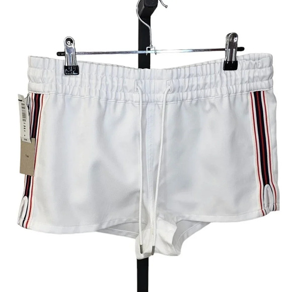 Aritzia Pants - Aritzia TNA Trope Shorts Side Stripe Mini Shorts White Size Medium NWT